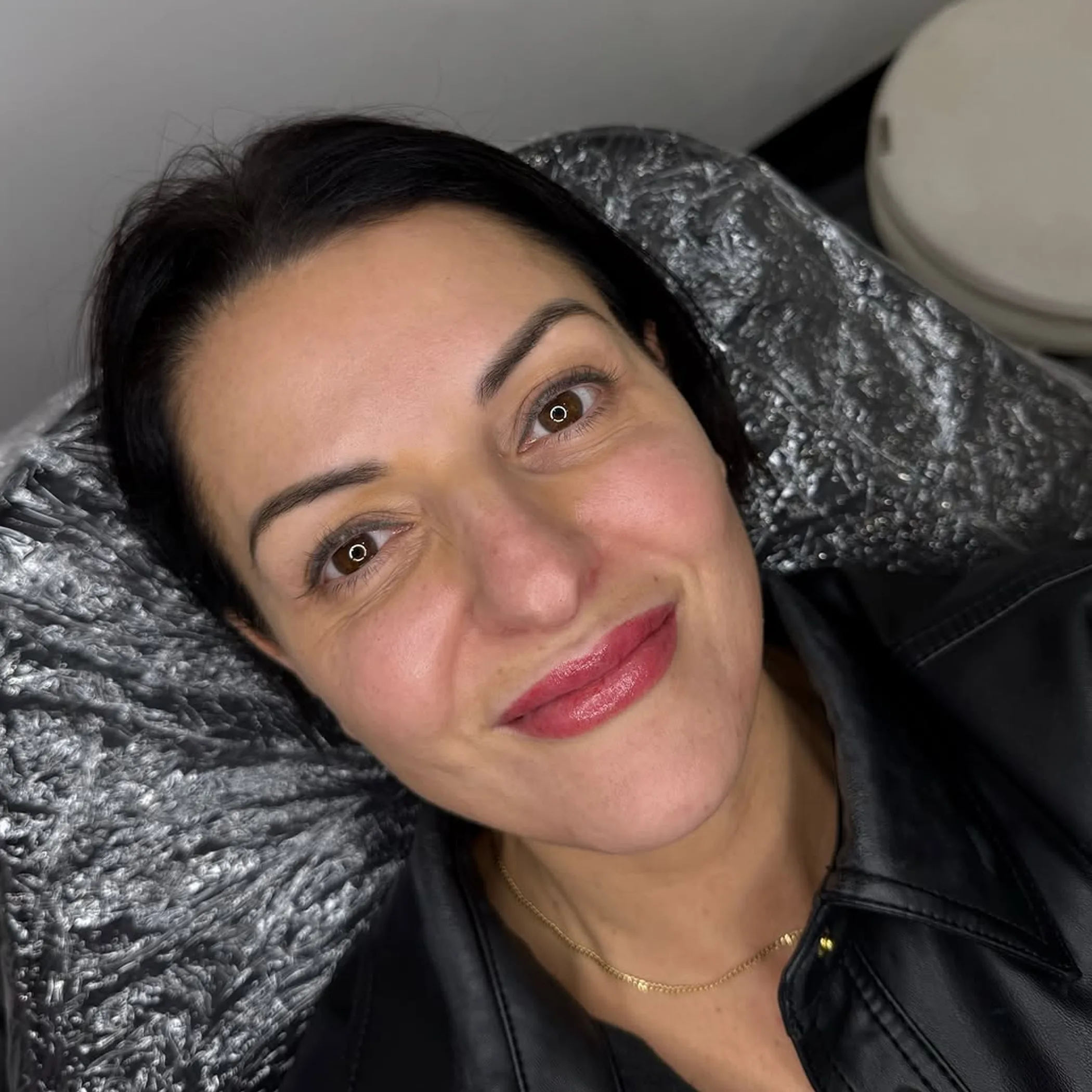 fresh lip blush on client