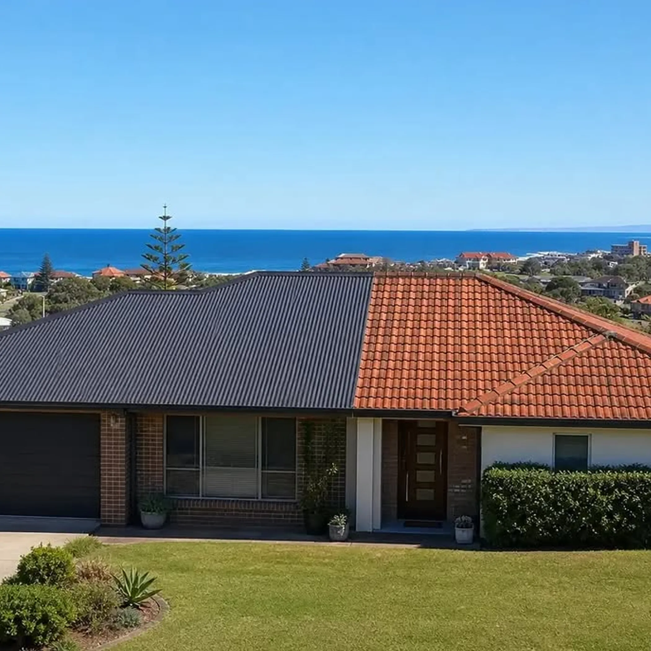 two different roofing materials